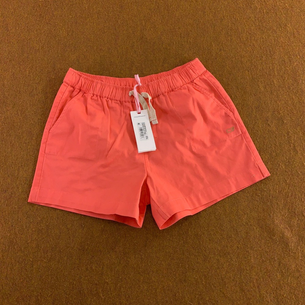 Vineyard Vines Girls Medium Just Peachy Twill Pull On Short NWT